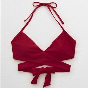 Wrap around Bikini top wine red
